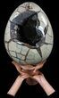 Septarian Dragon Egg Geode With Removable Section #56151-1